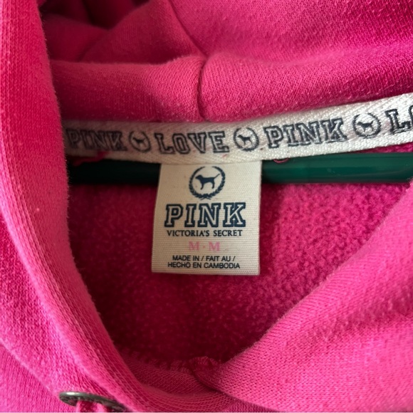 VS Pink, Hot Pink Hoodie, Size Medium - Picture 3 of 4